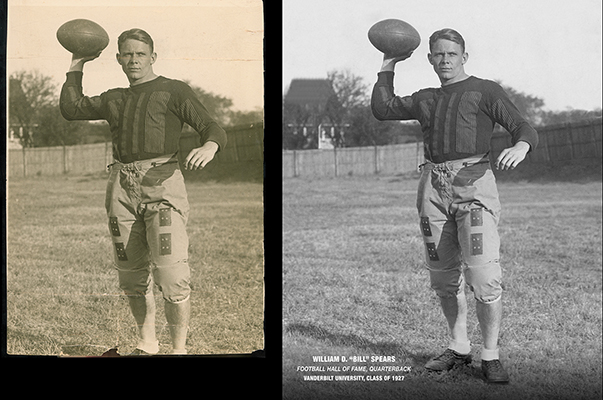 photo restoration Chattanooga Tennessee vintage football portrait